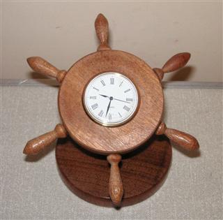 Ships wheel clock by Bert Lanham